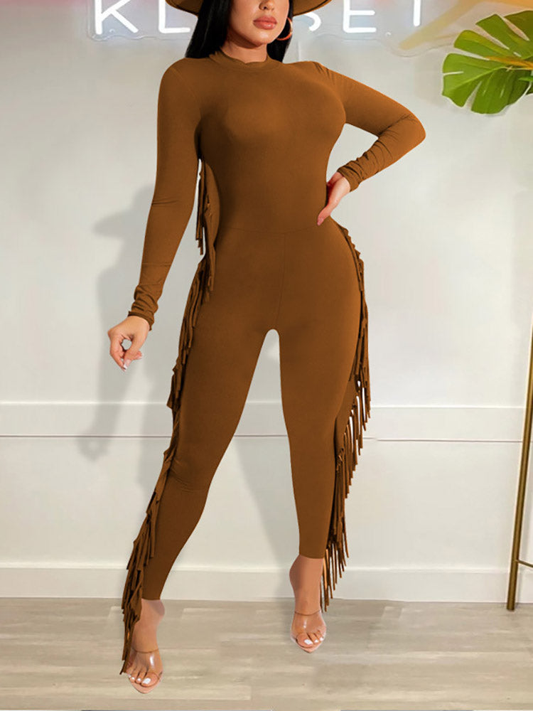 Lässige Fransen-Jumpsuits