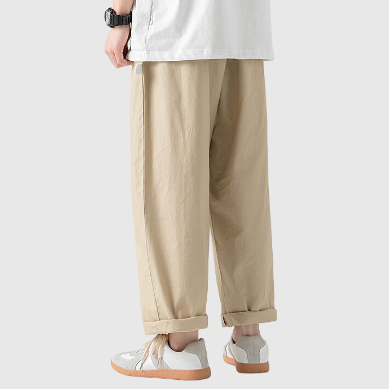 Pantalones cargo de pierna recta con diseño plisado para exteriores