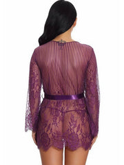 Ropa de casa fina de encaje para mujer 