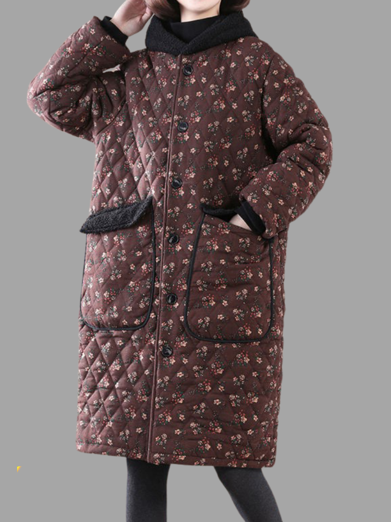 Lockerer Kurzmantel mit Tasche Midi-Länge Knopfmantel für Damen