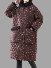 Lockerer Kurzmantel mit Tasche Midi-Länge Knopfmantel für Damen