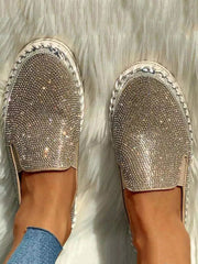 Zapatos sin cordones con plataforma y diamantes de imitación