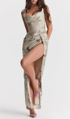 Zweiteiliges Set mit Vintage-Blumenmuster