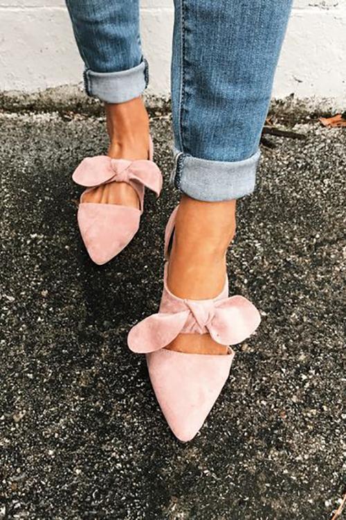 Mules con tacones de lazo