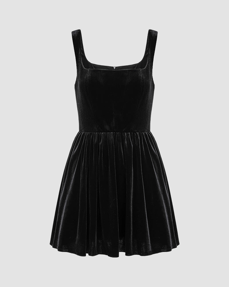 Samt Midnights Minikleid