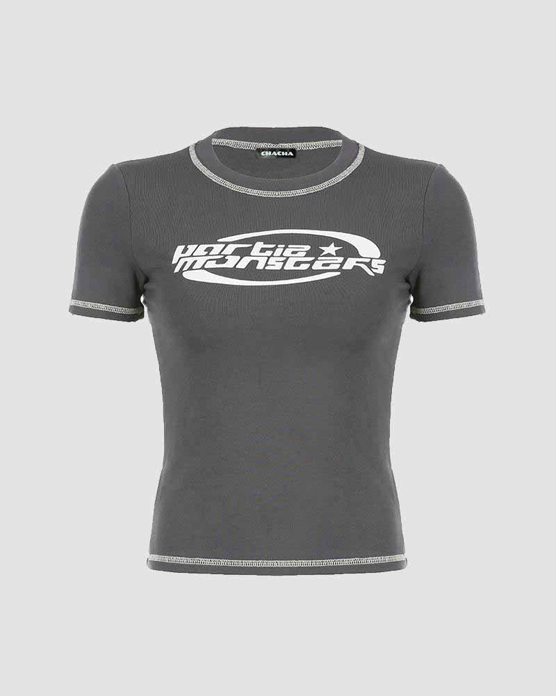 Hartie Monster Grafik T-Shirt