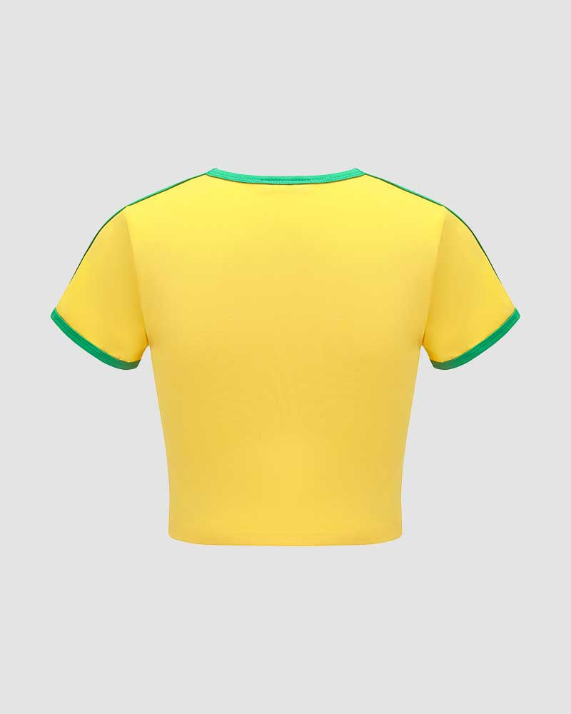 Brasil Kurzes Raglan-Sporttop