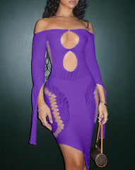 Coven Sisters – Schulterfreies Kleid mit Cut-outs