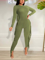 Lässige Fransen-Jumpsuits