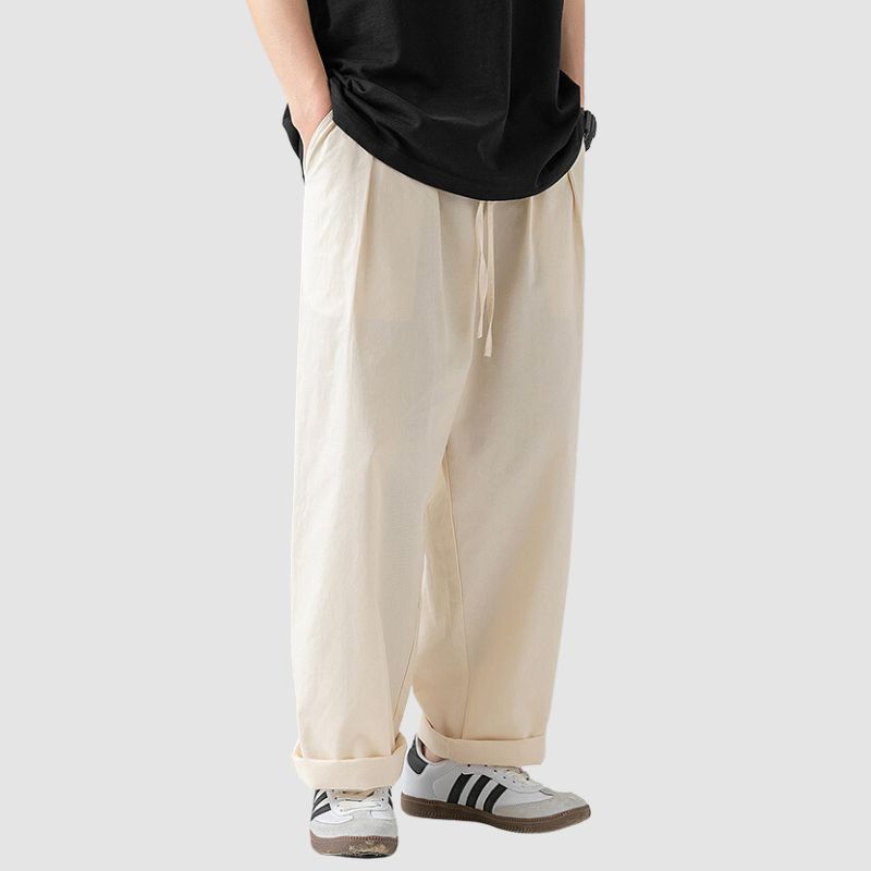 Pantalones cargo de pierna recta con diseño plisado para exteriores