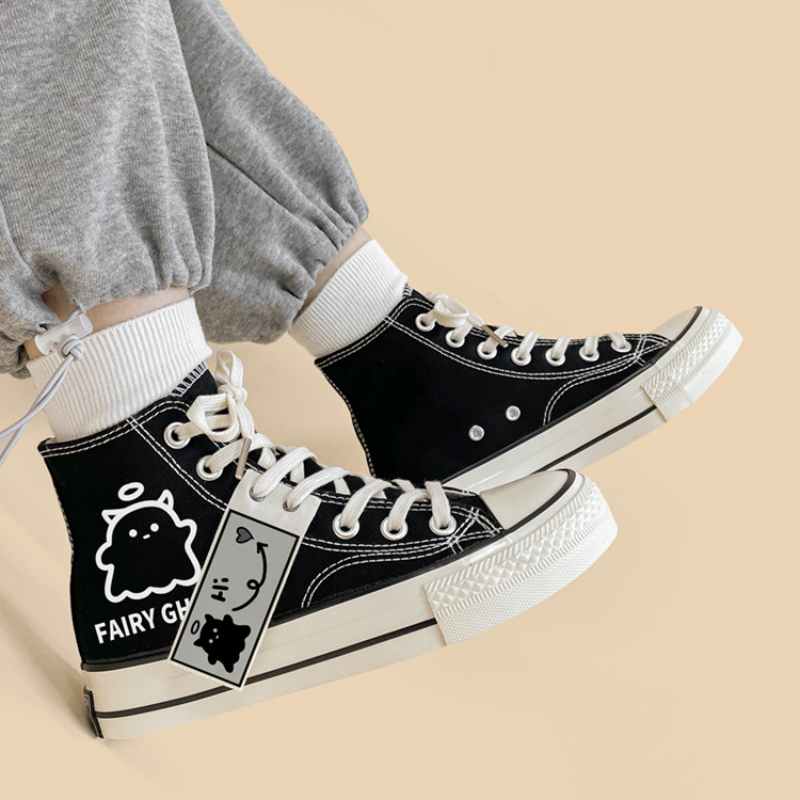 FAIRY GHOST Schwarze Freizeitschuhe aus Segeltuch