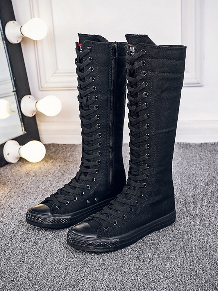 Schnürstiefel aus Segeltuch