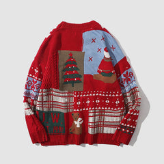 Suéter con estampado de oso navideño