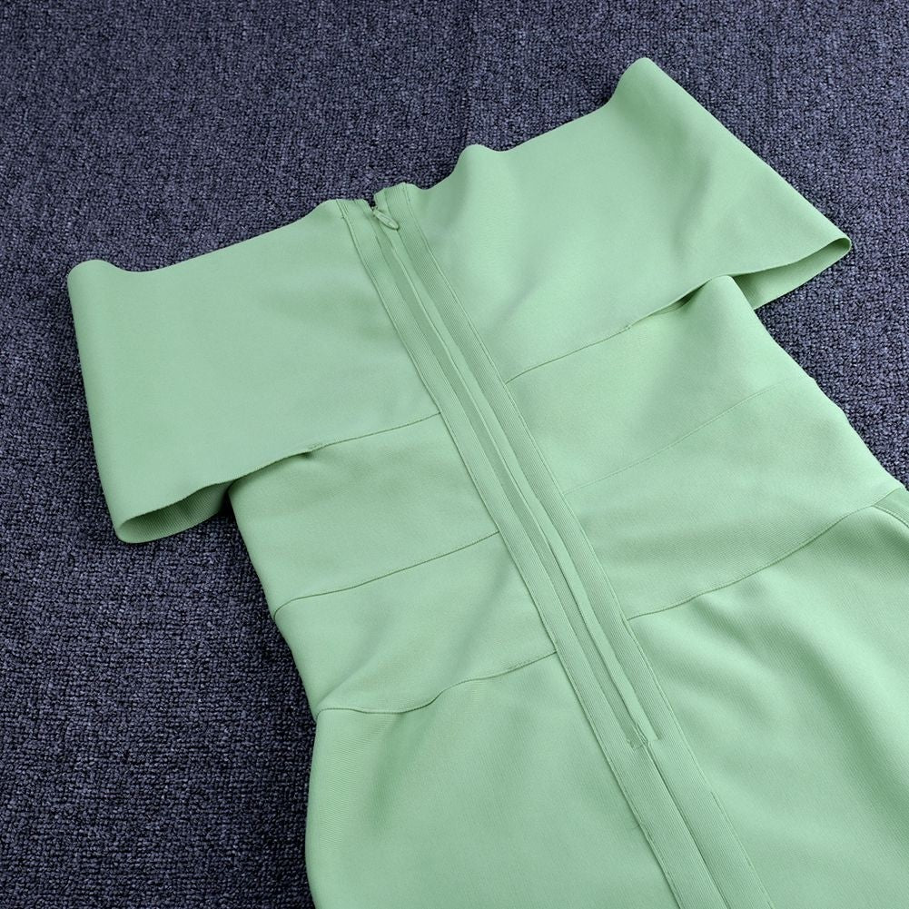 Off Shoulder Short Sleeve Elegant Bandage Dress