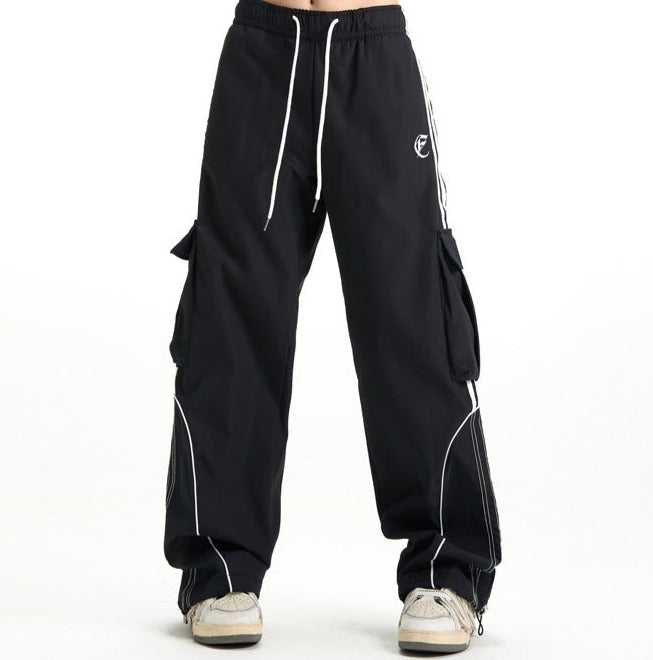 Vintage Piping Details Cargo Sweatpants