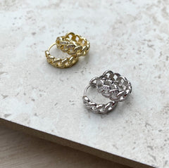 Aros de plata con pavé Josie