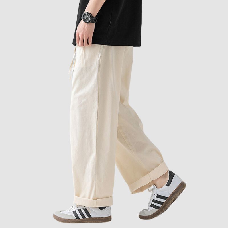 Pantalones cargo de pierna recta con diseño plisado para exteriores
