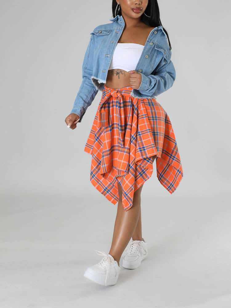 Karierter Midirock
