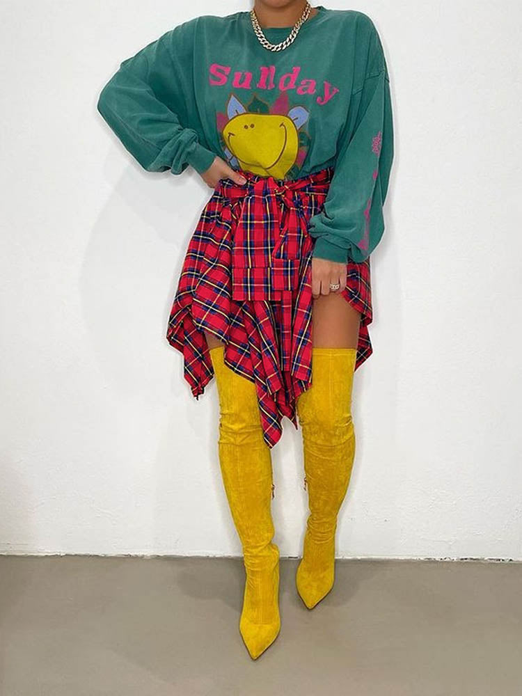 Karierter Midirock