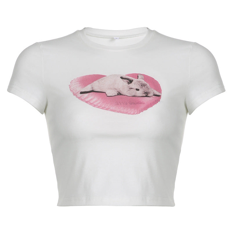 Love Bunny – Weißes bauchfreies Top