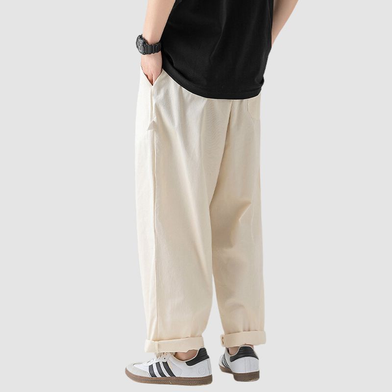 Pantalones cargo de pierna recta con diseño plisado para exteriores