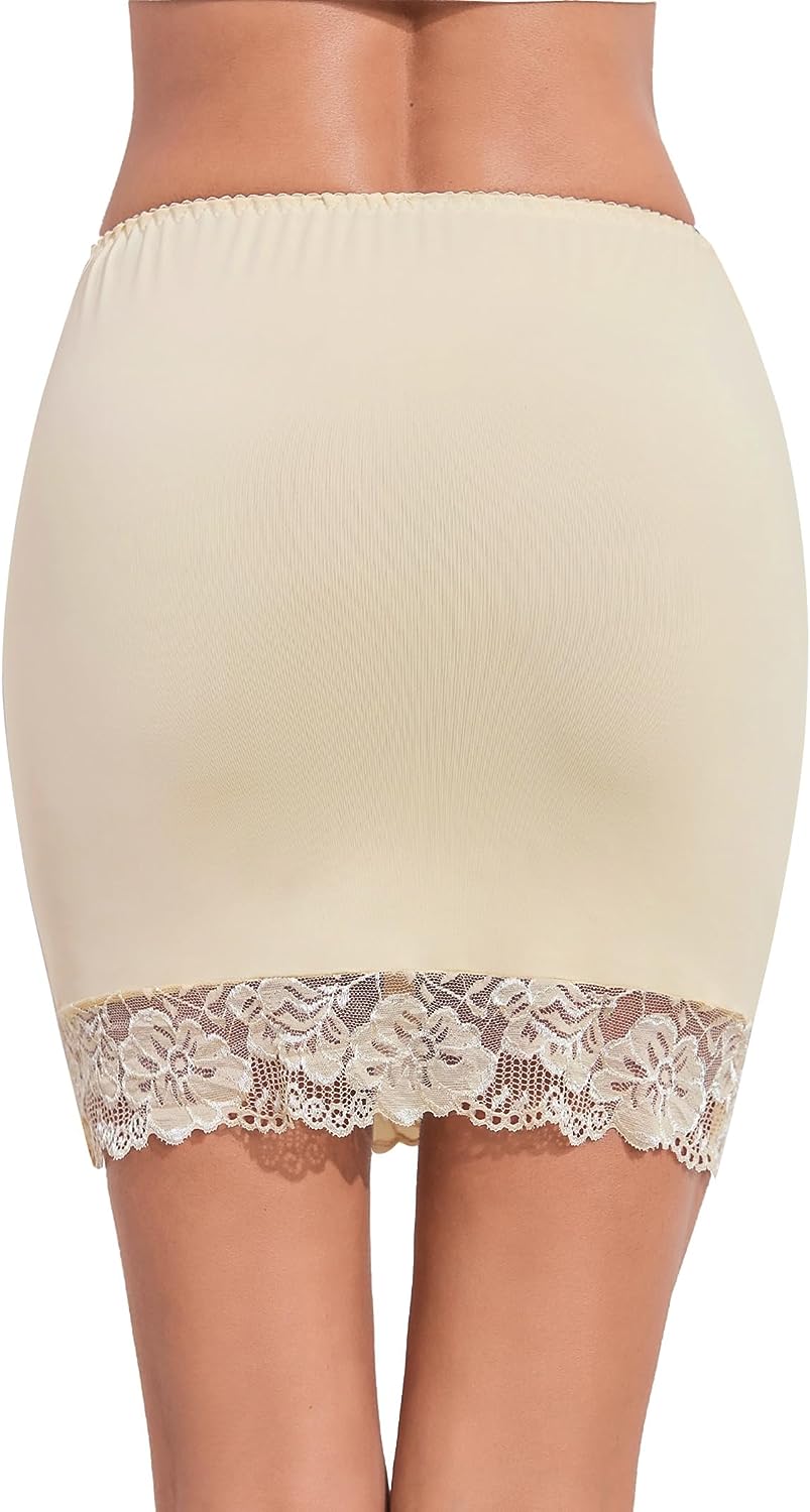 Avidlove Half Slips for Under Dresses Non Cling Lace Trim Slip Skirt