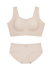 Fächerförmiges Design Natürliche Hebeanpassung Plus Size BH Weiß