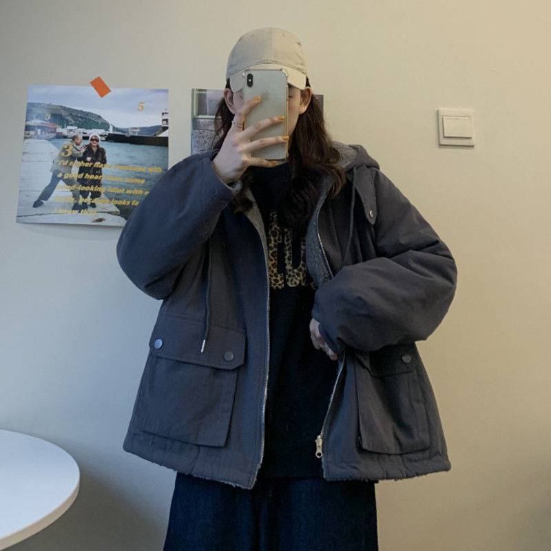 Preppy Wendejacke aus Lammwolle mit Kapuze