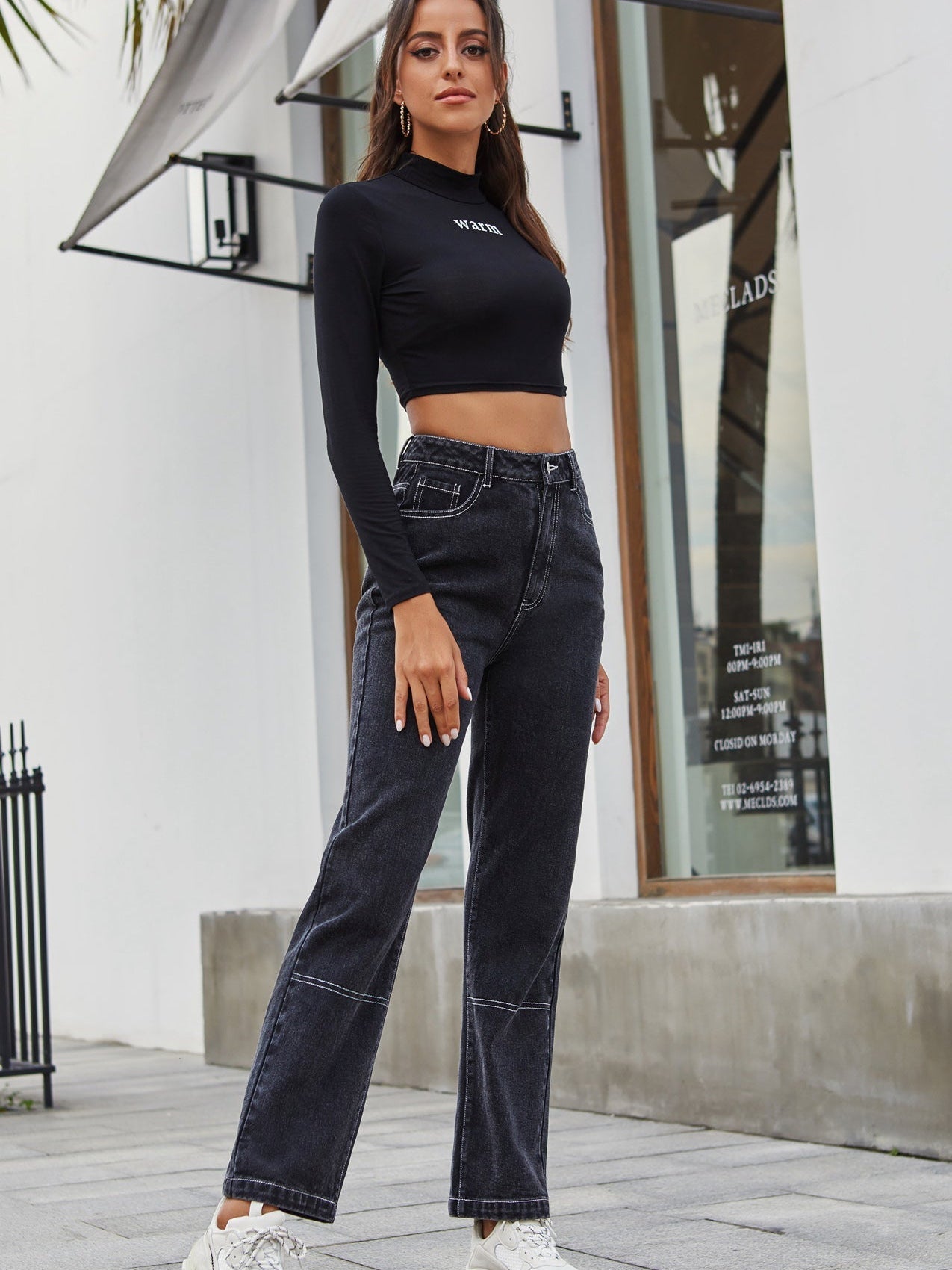 Denimhose mit geradem Bein