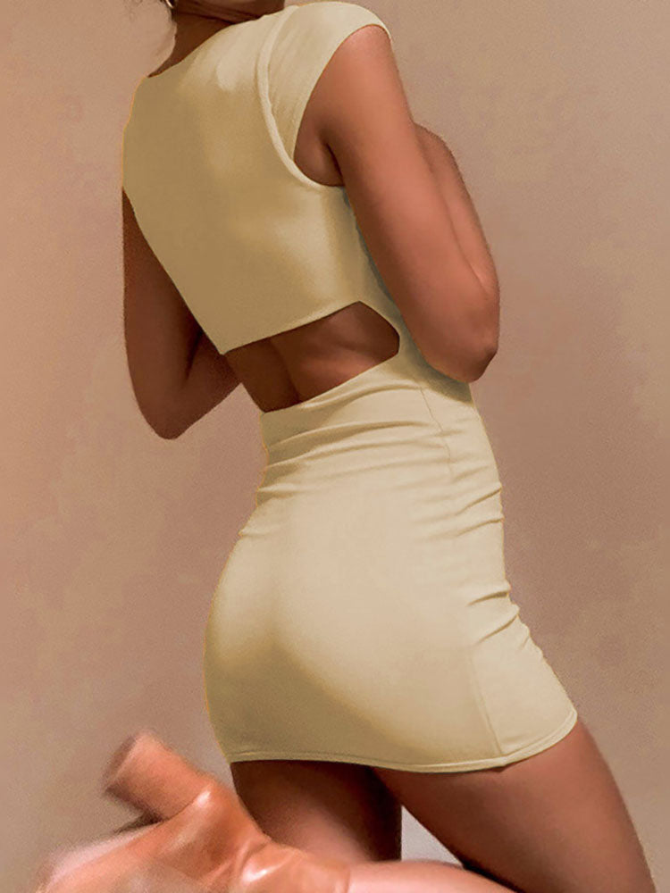 Bodycon-Minikleider mit eckigem Ausschnitt und Rüschen