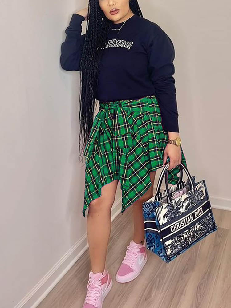 Karierter Midirock