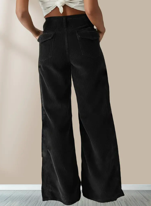 Retro Braune Drapierte High Waist Hose