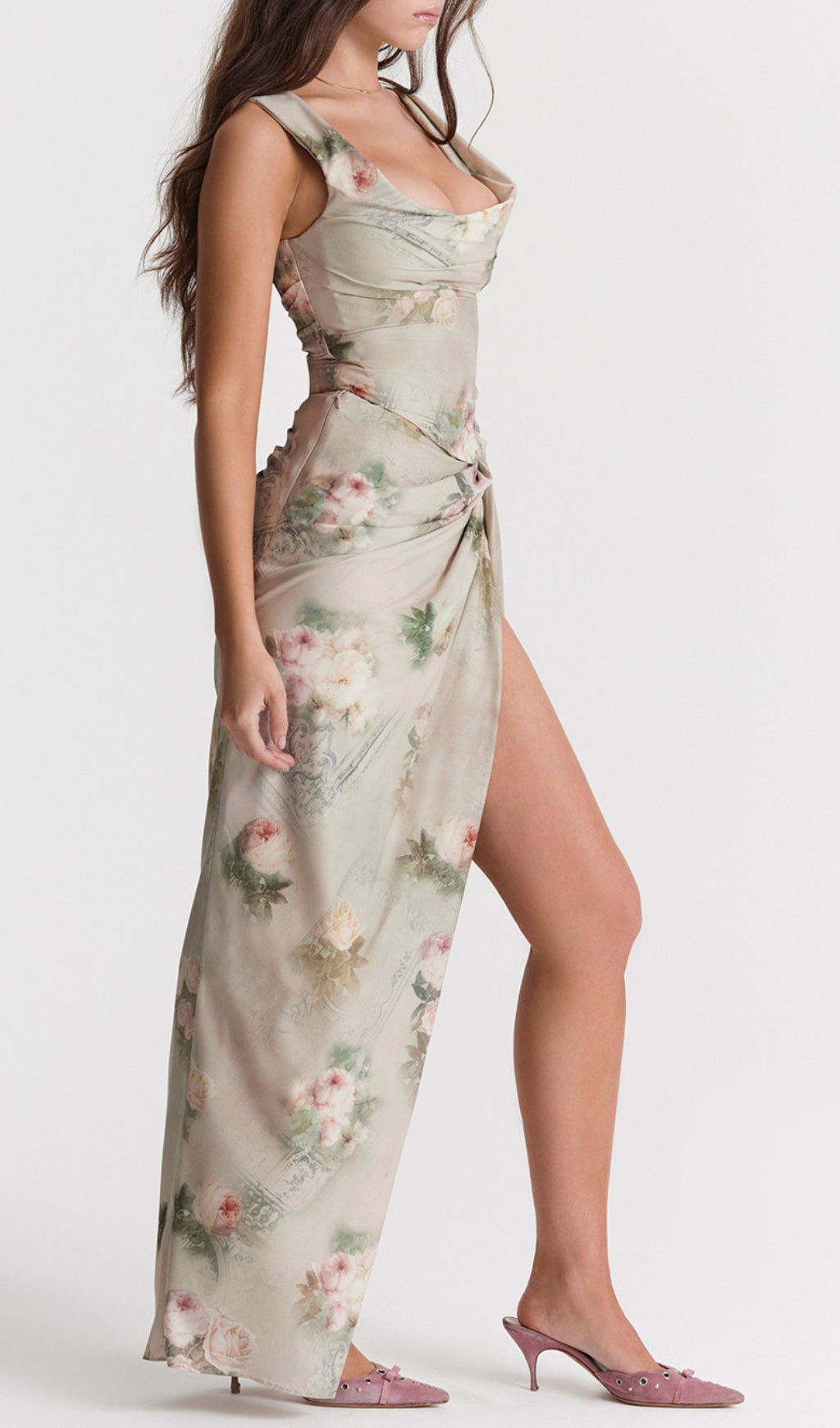 Zweiteiliges Set mit Vintage-Blumenmuster