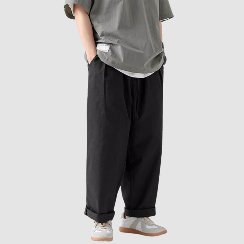 Pantalones cargo de pierna recta con diseño plisado para exteriores