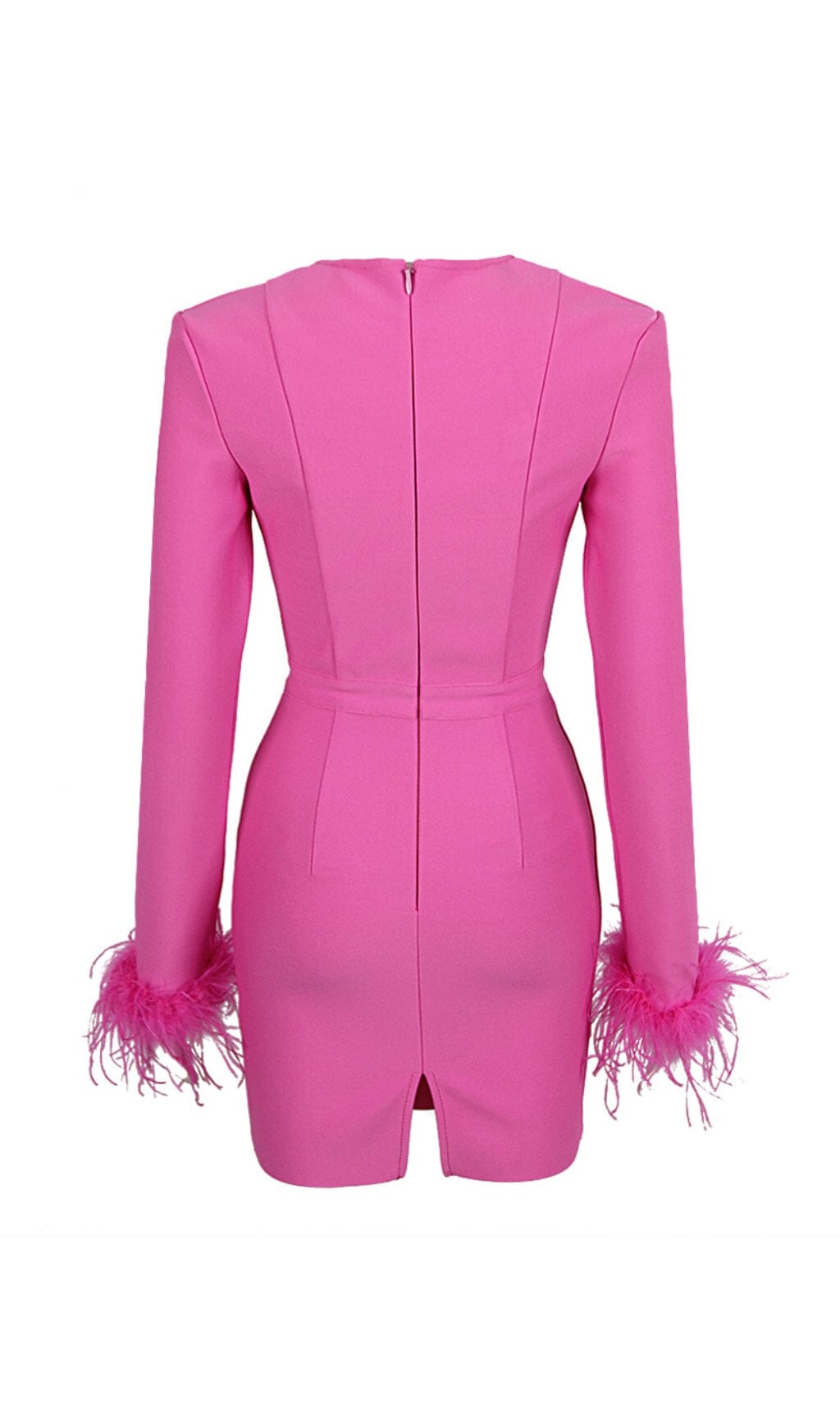 Stretch-Minikleid mit langen Ärmeln in HYPER Pink