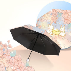 Cute Bunny Folding Sun Umbrella