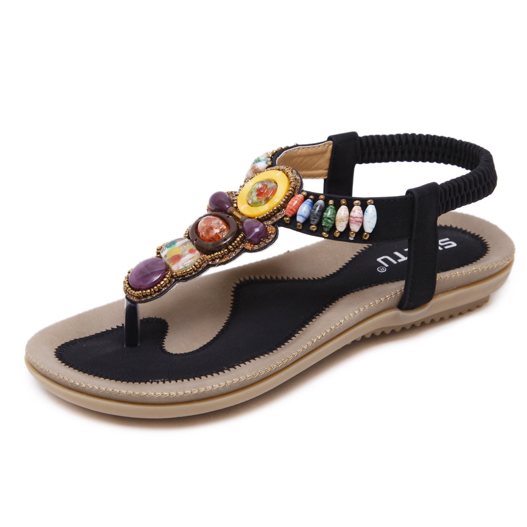 Sandalen mit flachem Absatz und Knöchelriemen