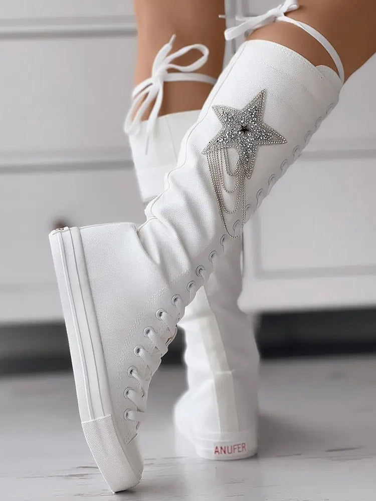 Schnürstiefel aus Segeltuch