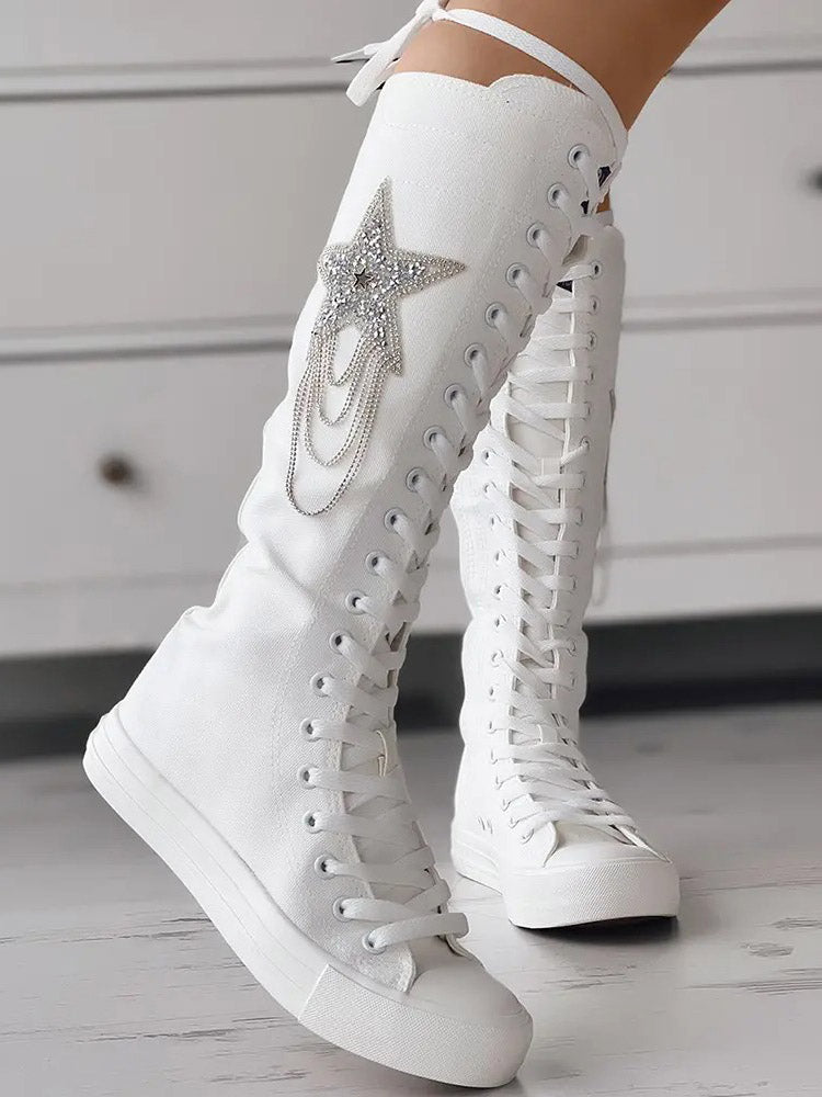 Schnürstiefel aus Segeltuch