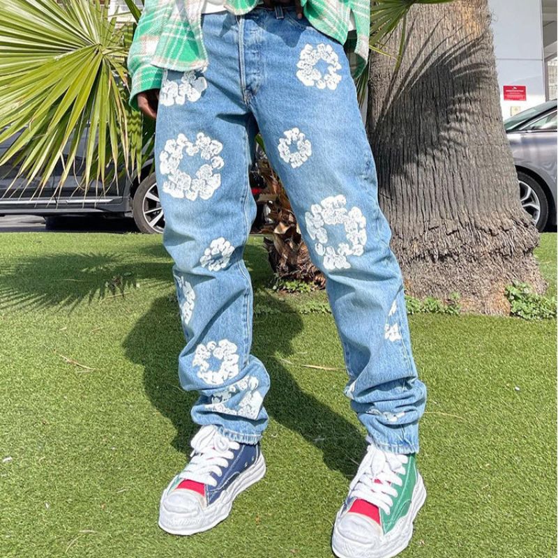 Jeans mit Kapok-Muster