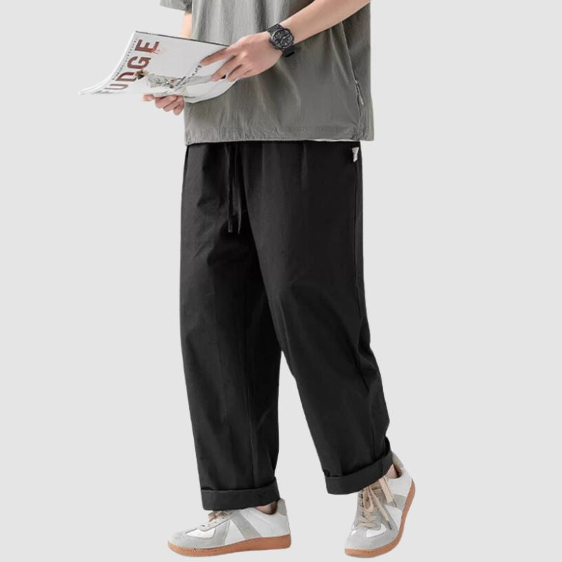 Pantalones cargo de pierna recta con diseño plisado para exteriores