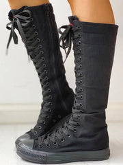 Schnürstiefel aus Segeltuch