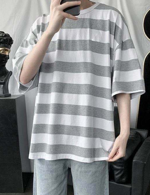 Gestreiftes T-Shirt mit Tasche für Herren