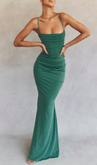 Forest Corset Maxi Dress