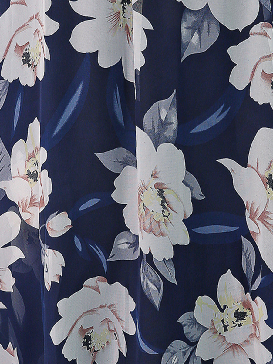 Allover Floral Print Flare Skirt Sai Feel