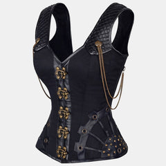 Steampunk Korsett-Top mit Ketten