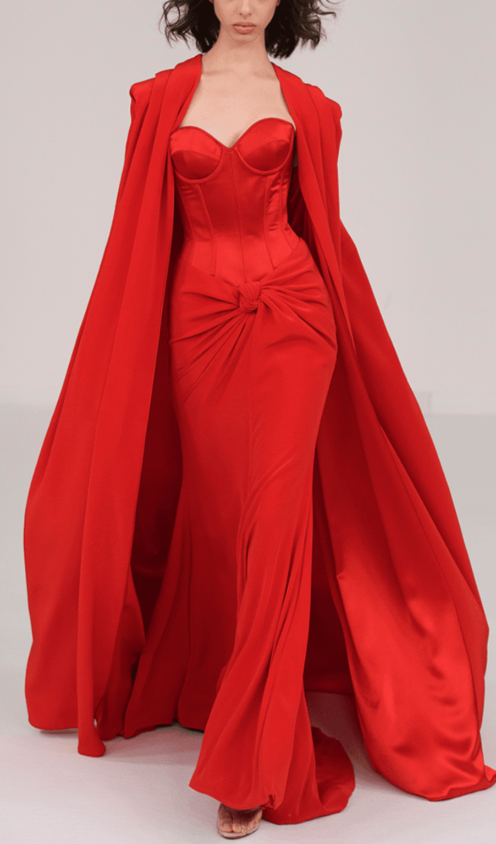 Trägerloses Korsett-Zweiteilerkleid in Rot