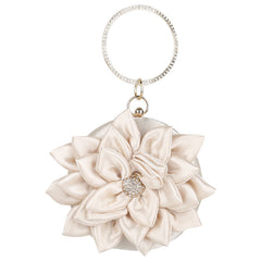 Bolso bandolera con flores rosas y diamantes de imitación
