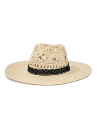 Sombrero de paja con encaje Bondi - Natural