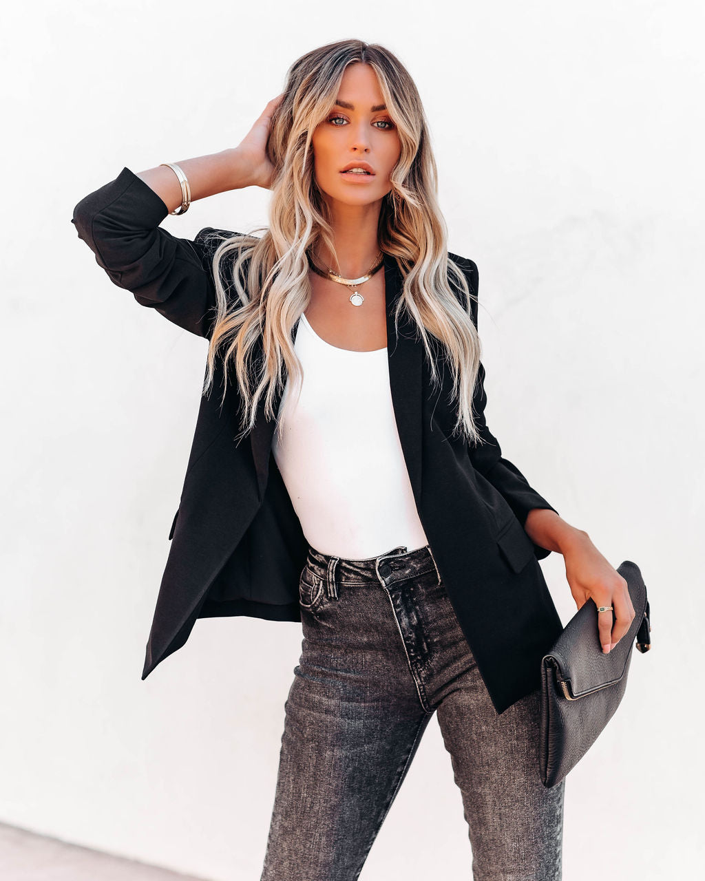 Boss Up – Blazer mit Taschen - Schwarz